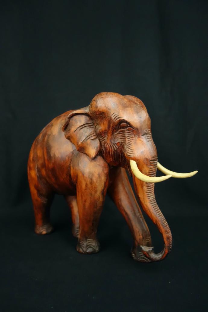 Handcarved Elephant  Statue (12")